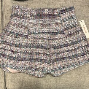 Colorful Tweed High Waist Shorts